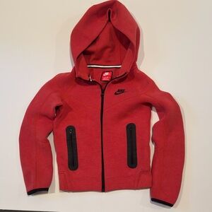 Nike Tech Fleece Full Zip Hoodie Youth XS Red Sportswear Athletic